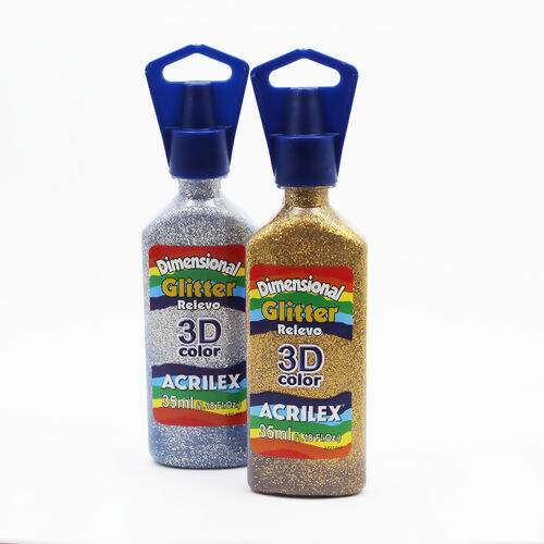 Tinta Acrilex Dimensional Relevo 3D Glitter Ref.12212 - c/35ml