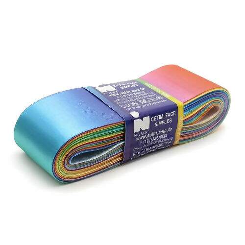 Fita de Cetim Najar Face Simples Multicor 104/09 38mm peça 10M