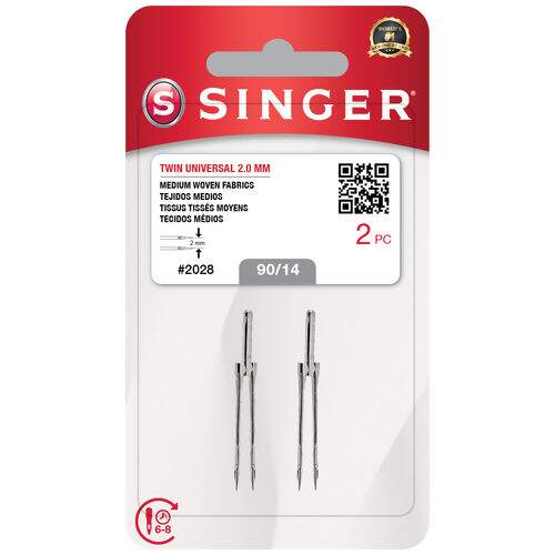 Agulha para Máquina de Costura Dupla Singer 2028-14 Blister c/2un