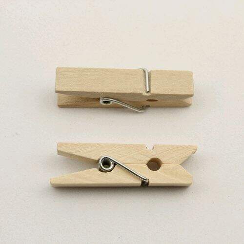 Mini Prendedor de Madeira para Artesanato 3,5cm - Pct c/50un
