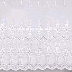 Bordado Inglês Importado 60029 Branco peça 13,70M - Larg.25,0cm